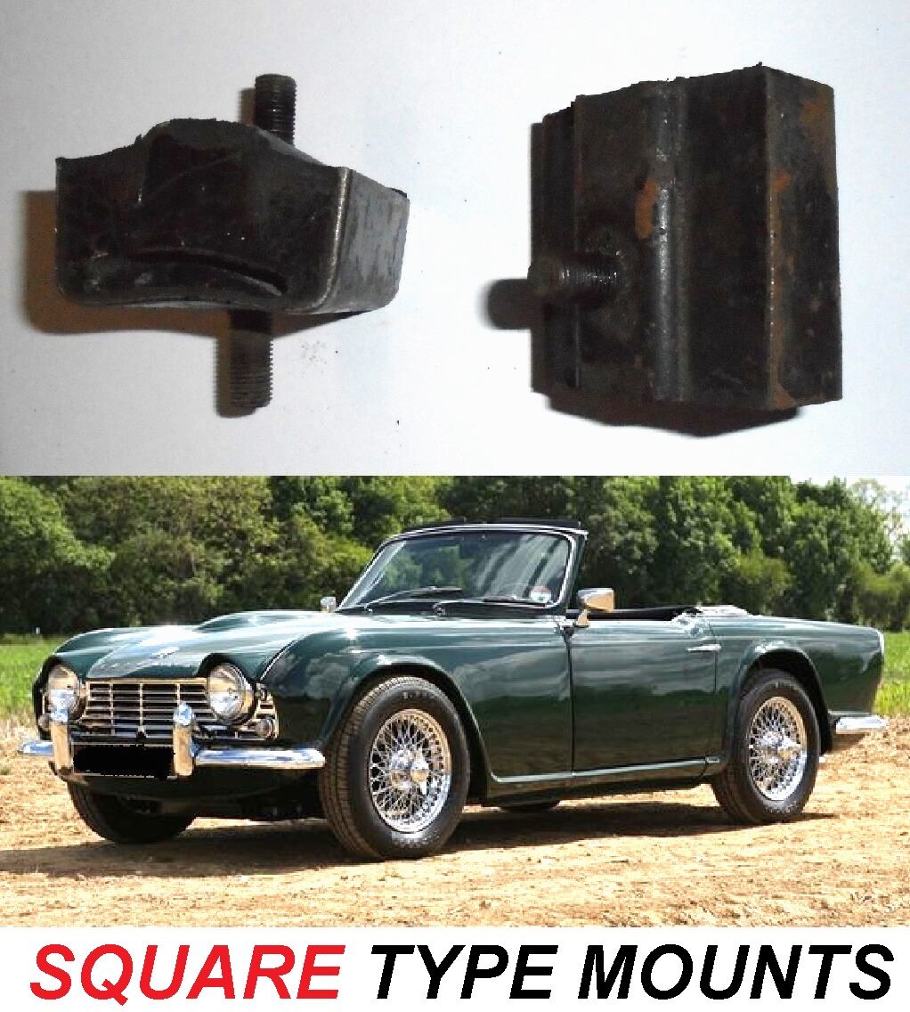 FRONT ENGINE MOUNTS x2 (Triumph TR4a) (**Square Type**) (1965- 67) 